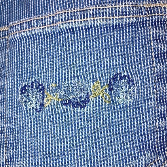 Vintage  Women Sag Harbor Sport 10 Petite Cropped Blue Jeans with White Stripes - Picture 4 of 13